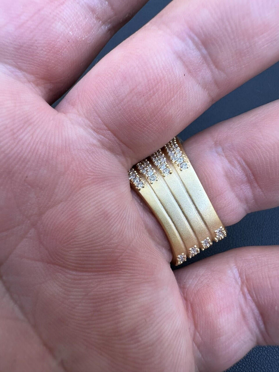 MOISSANITE Dead Rider Ring - 14k Gold Vermeil 925 Silver