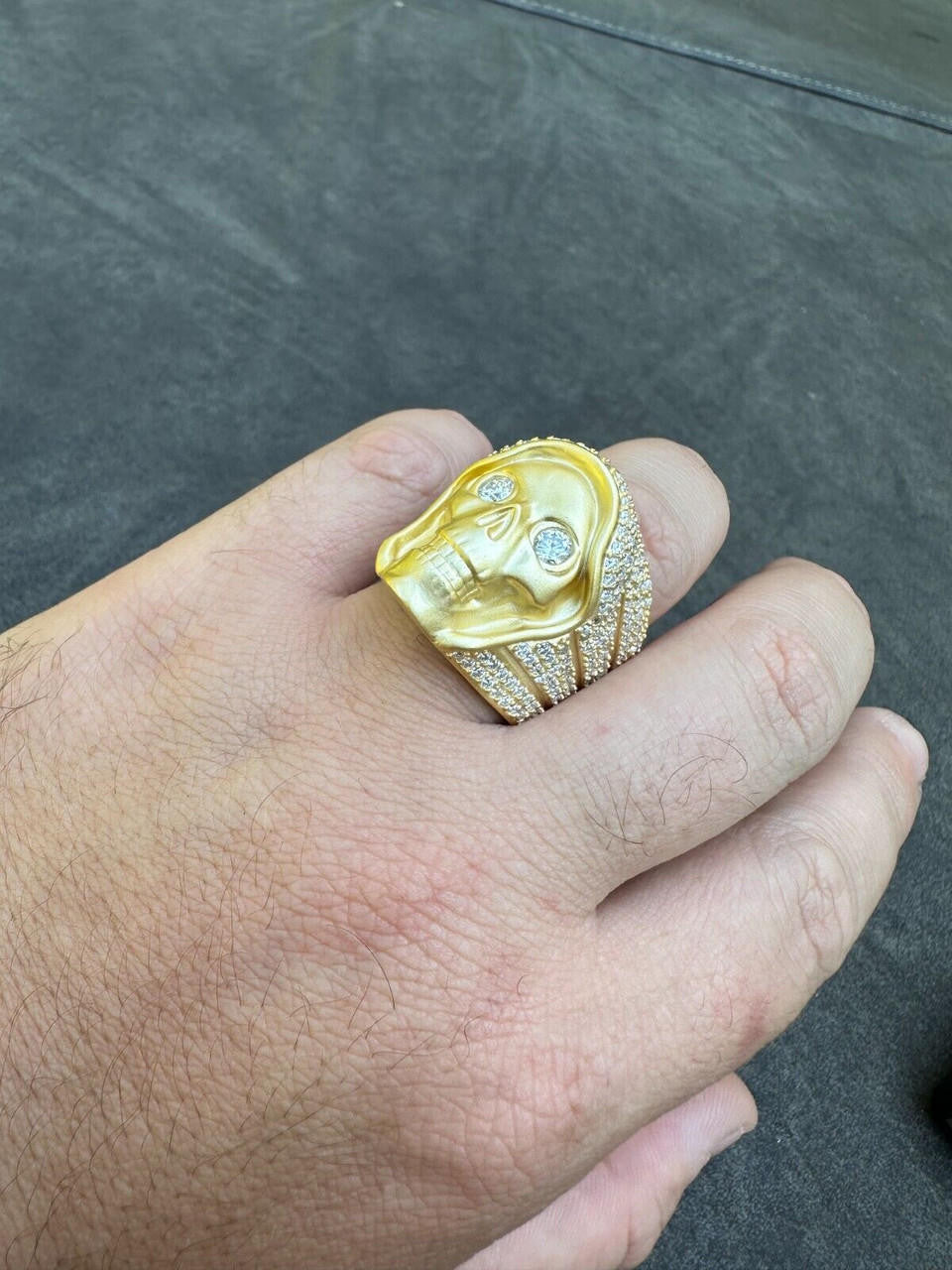 MOISSANITE Dead Rider Ring - 14k Gold Vermeil 925 Silver