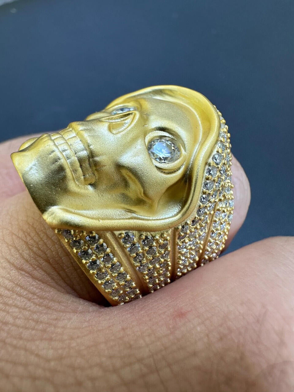 MOISSANITE Dead Rider Ring - 14k Gold Vermeil 925 Silver
