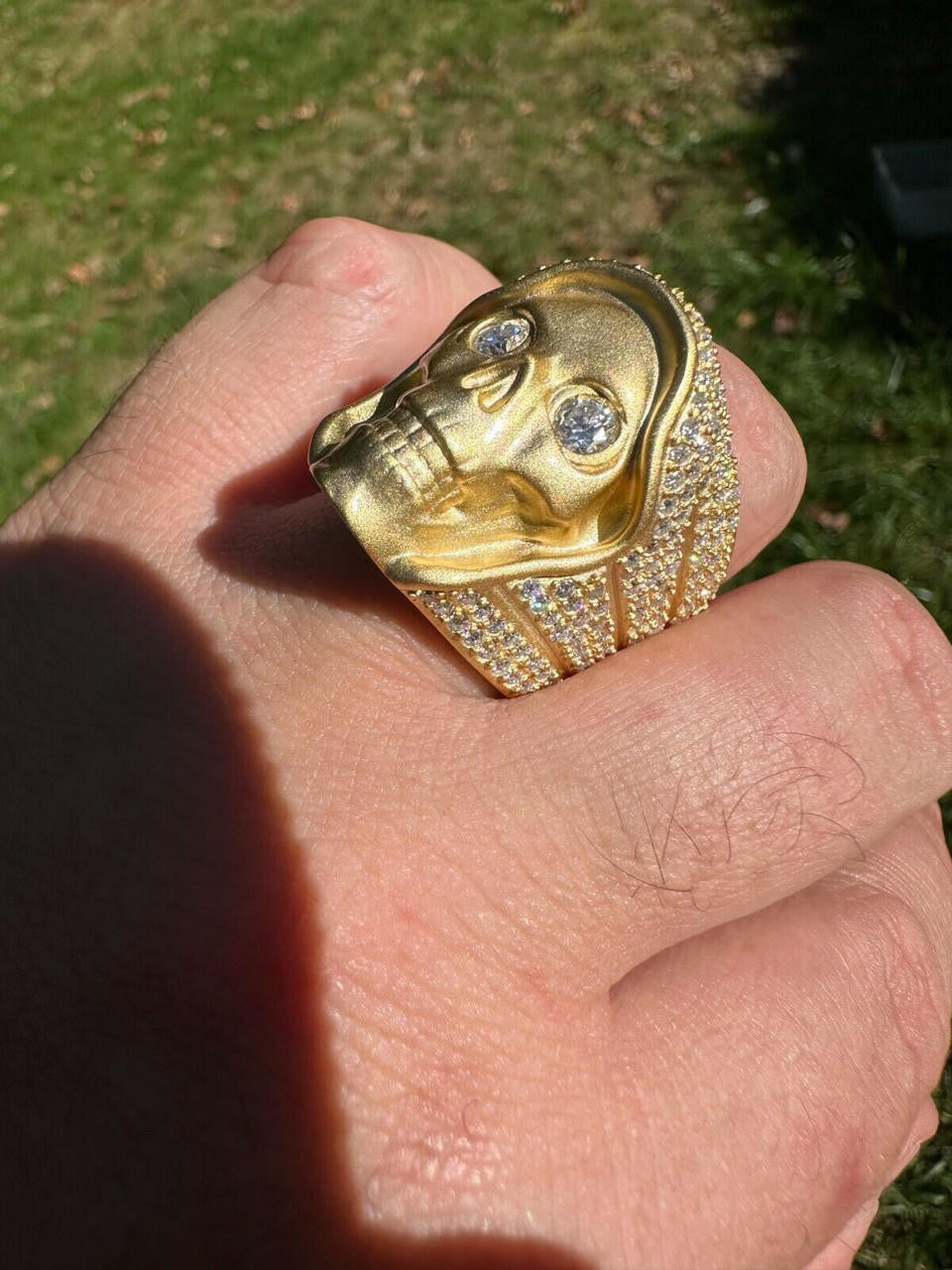 MOISSANITE Dead Rider Ring - 14k Gold Vermeil 925 Silver