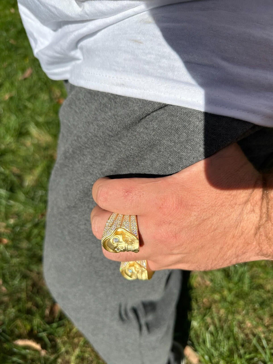 MOISSANITE Dead Rider Ring - 14k Gold Vermeil 925 Silver