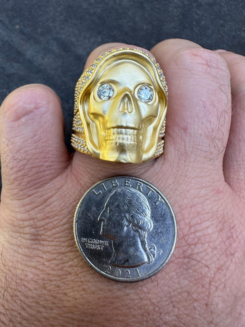 MOISSANITE Dead Rider Ring - 14k Gold Vermeil 925 Silver