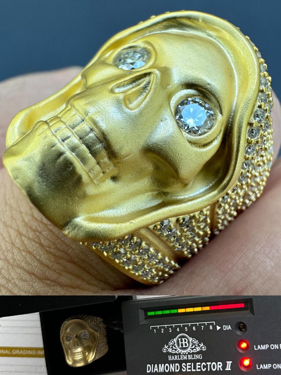 MOISSANITE Dead Rider Ring - 14k Gold Vermeil 925 Silver