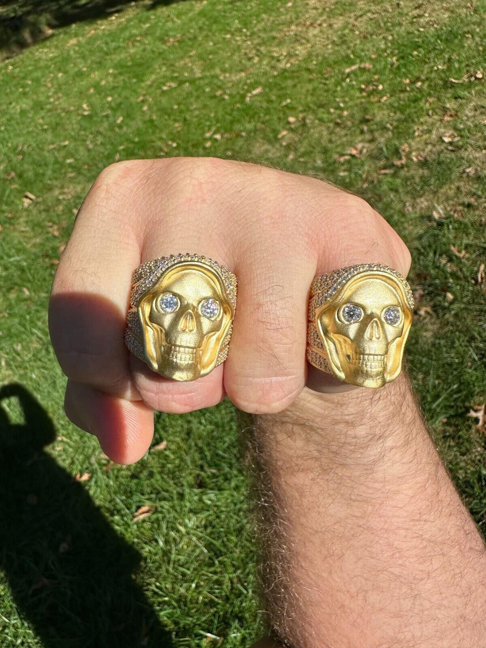 MOISSANITE Dead Rider Ring - 14k Gold Vermeil 925 Silver