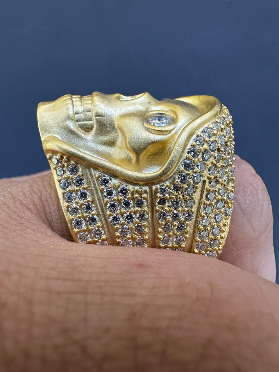 MOISSANITE Dead Rider Ring - 14k Gold Vermeil 925 Silver
