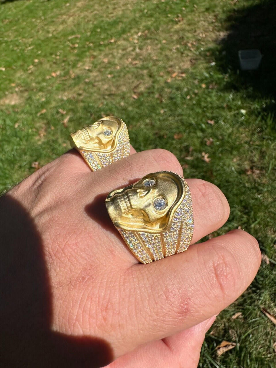 MOISSANITE Dead Rider Ring - 14k Gold Vermeil 925 Silver