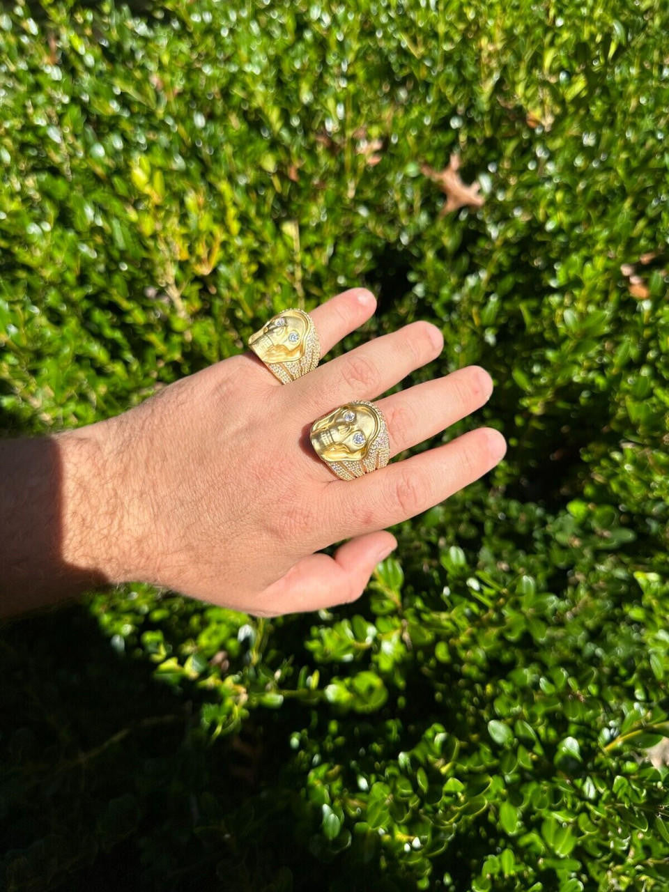 MOISSANITE Dead Rider Ring - 14k Gold Vermeil 925 Silver