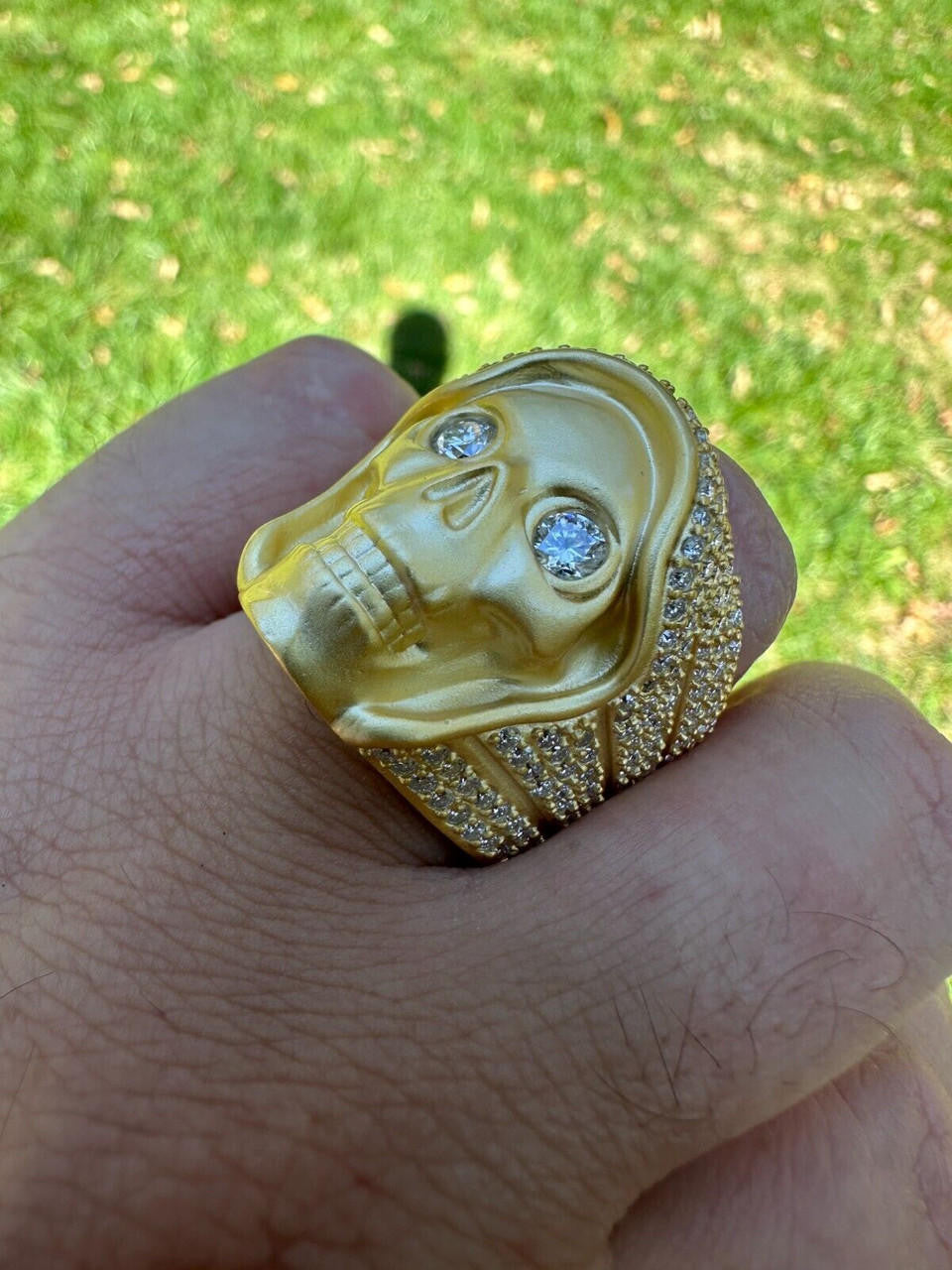 MOISSANITE Dead Rider Ring - 14k Gold Vermeil 925 Silver