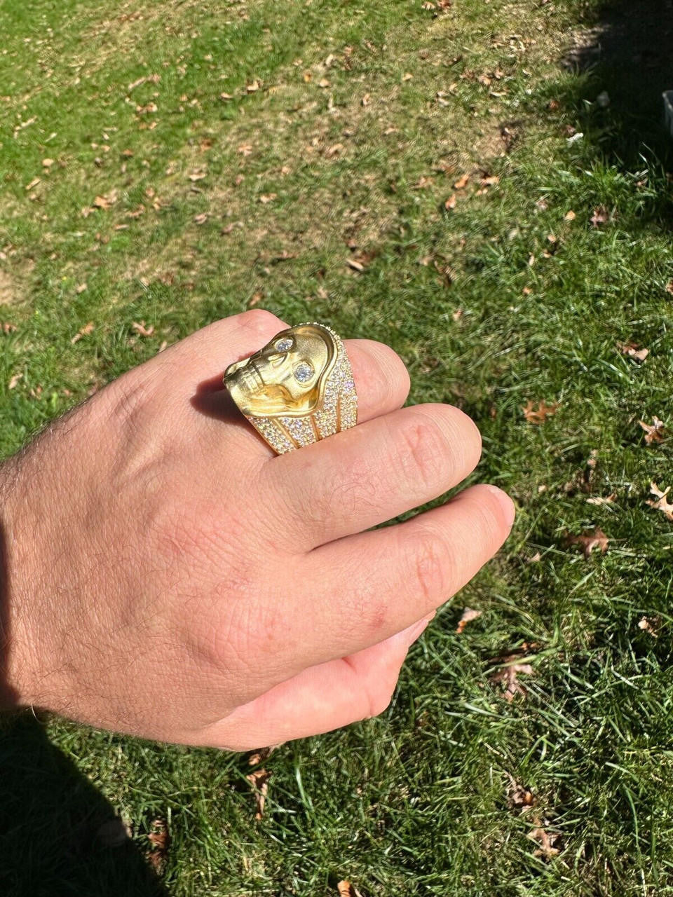 MOISSANITE Dead Rider Ring - 14k Gold Vermeil 925 Silver