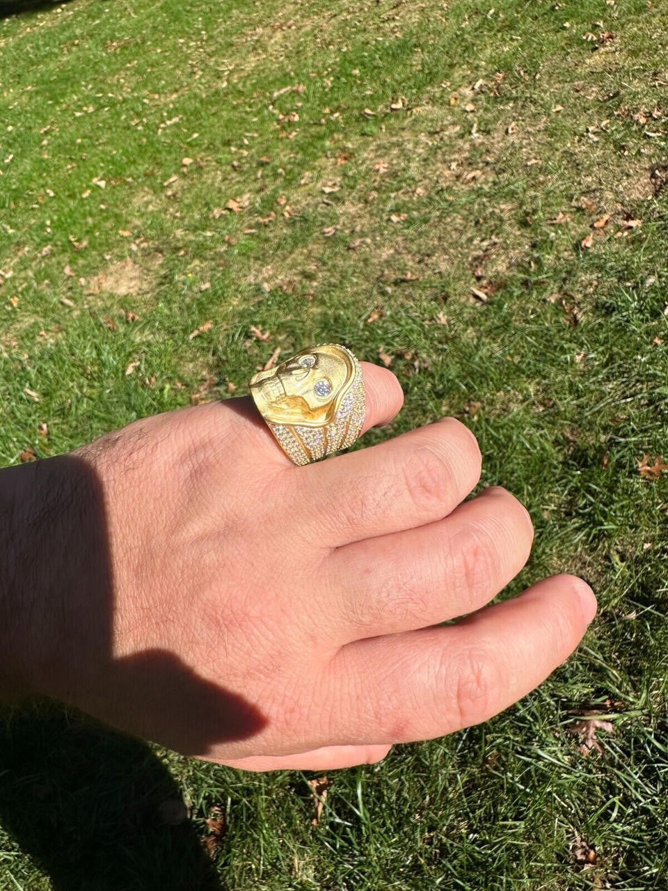 MOISSANITE Dead Rider Ring - 14k Gold Vermeil 925 Silver