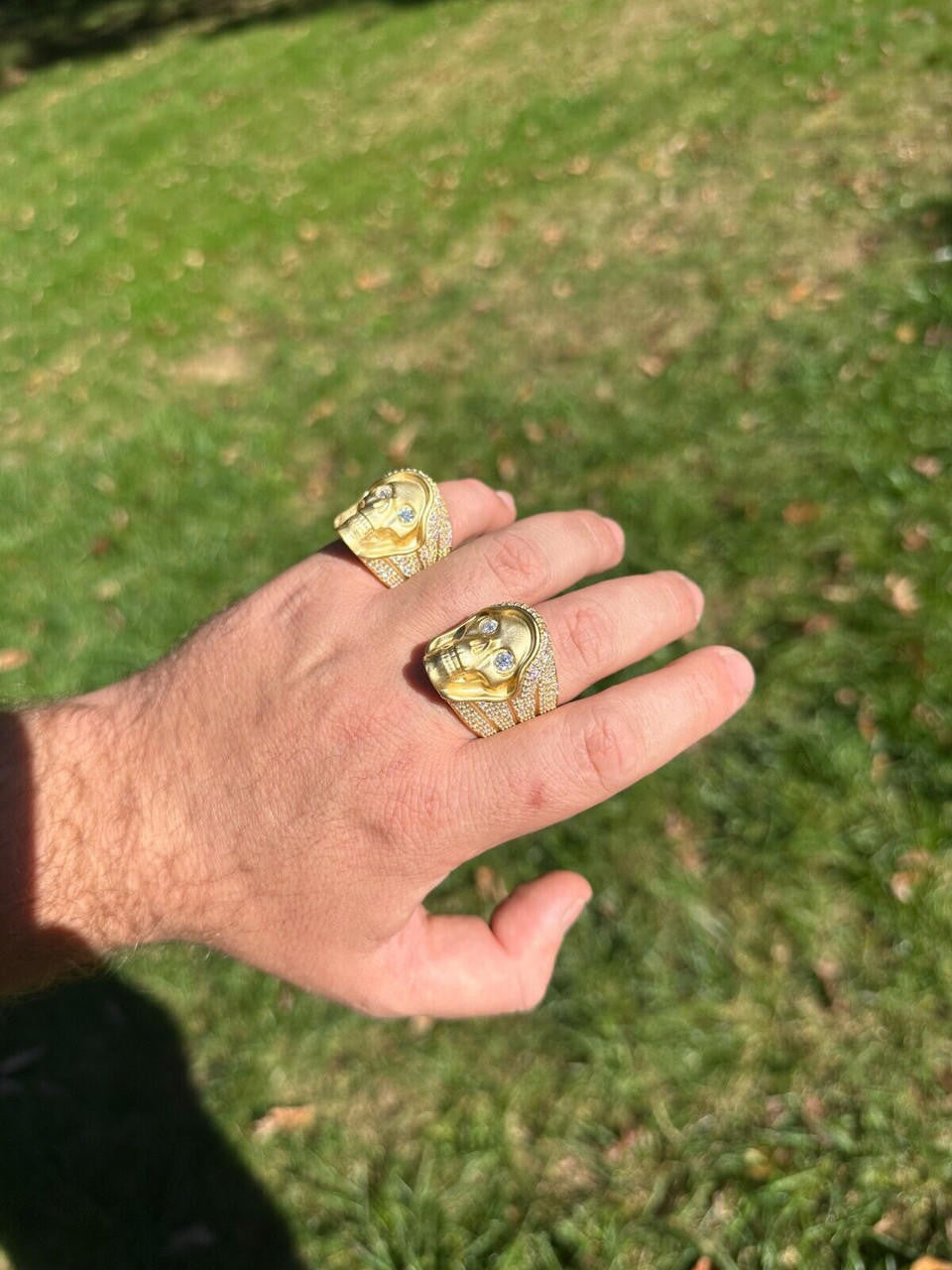 MOISSANITE Dead Rider Ring - 14k Gold Vermeil 925 Silver