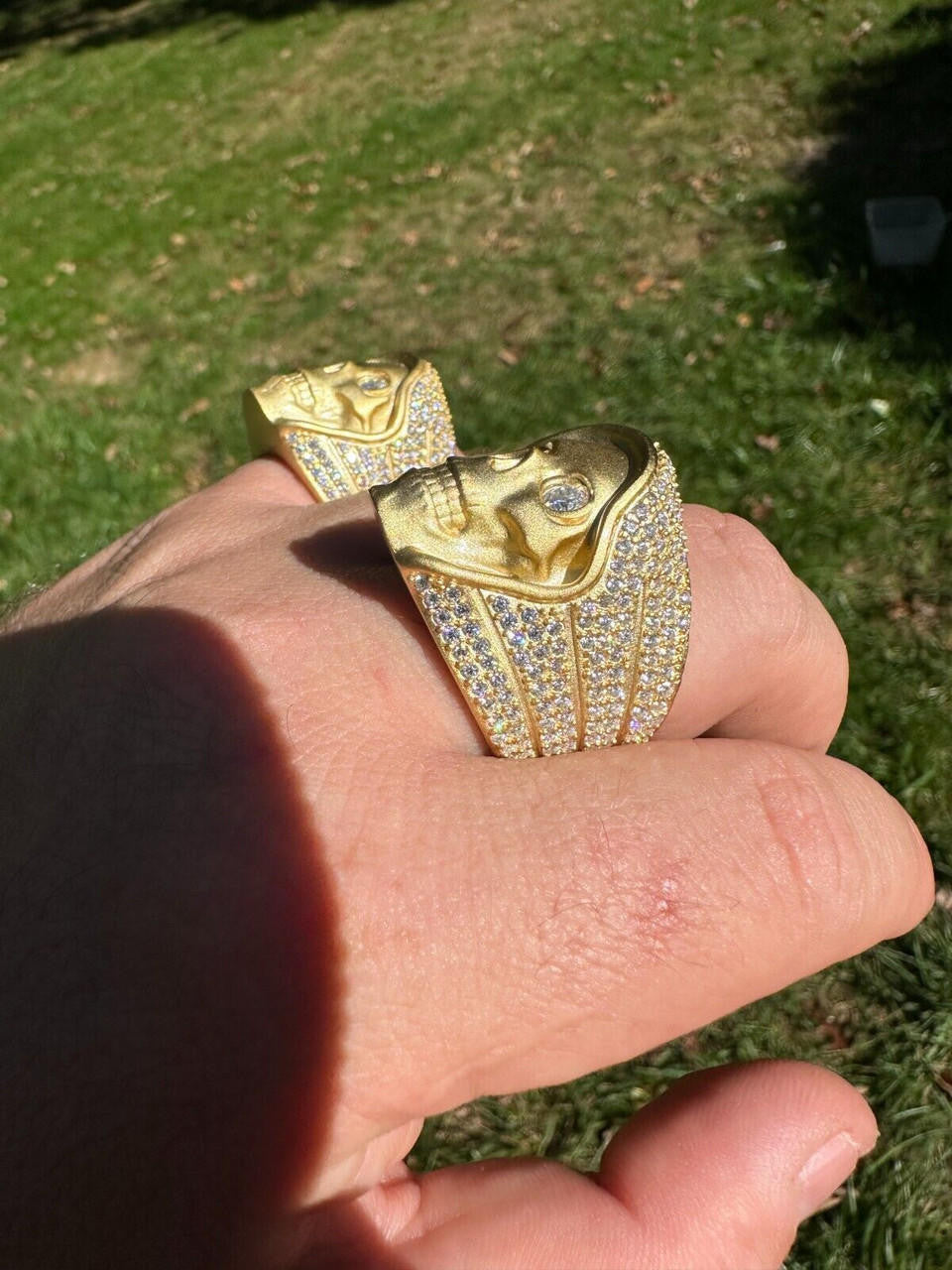 MOISSANITE Dead Rider Ring - 14k Gold Vermeil 925 Silver