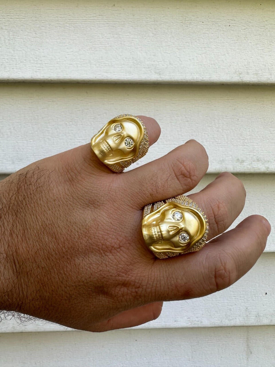MOISSANITE Dead Rider Ring - 14k Gold Vermeil 925 Silver