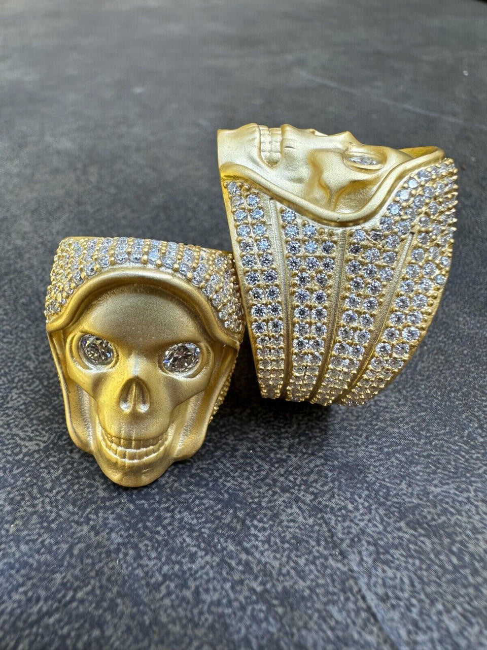 MOISSANITE Dead Rider Ring - 14k Gold Vermeil 925 Silver