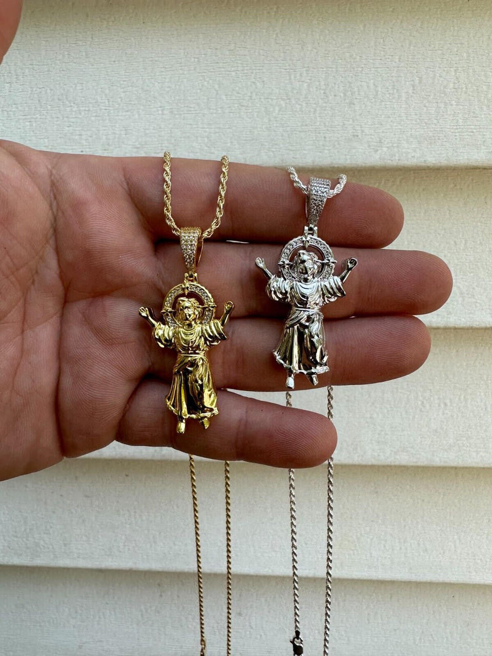 MOISSANITE Santo Niño de Atocha Baby Jesus Pendant - 14k Gold Vermeil Or 925 Silver - Medium 2"