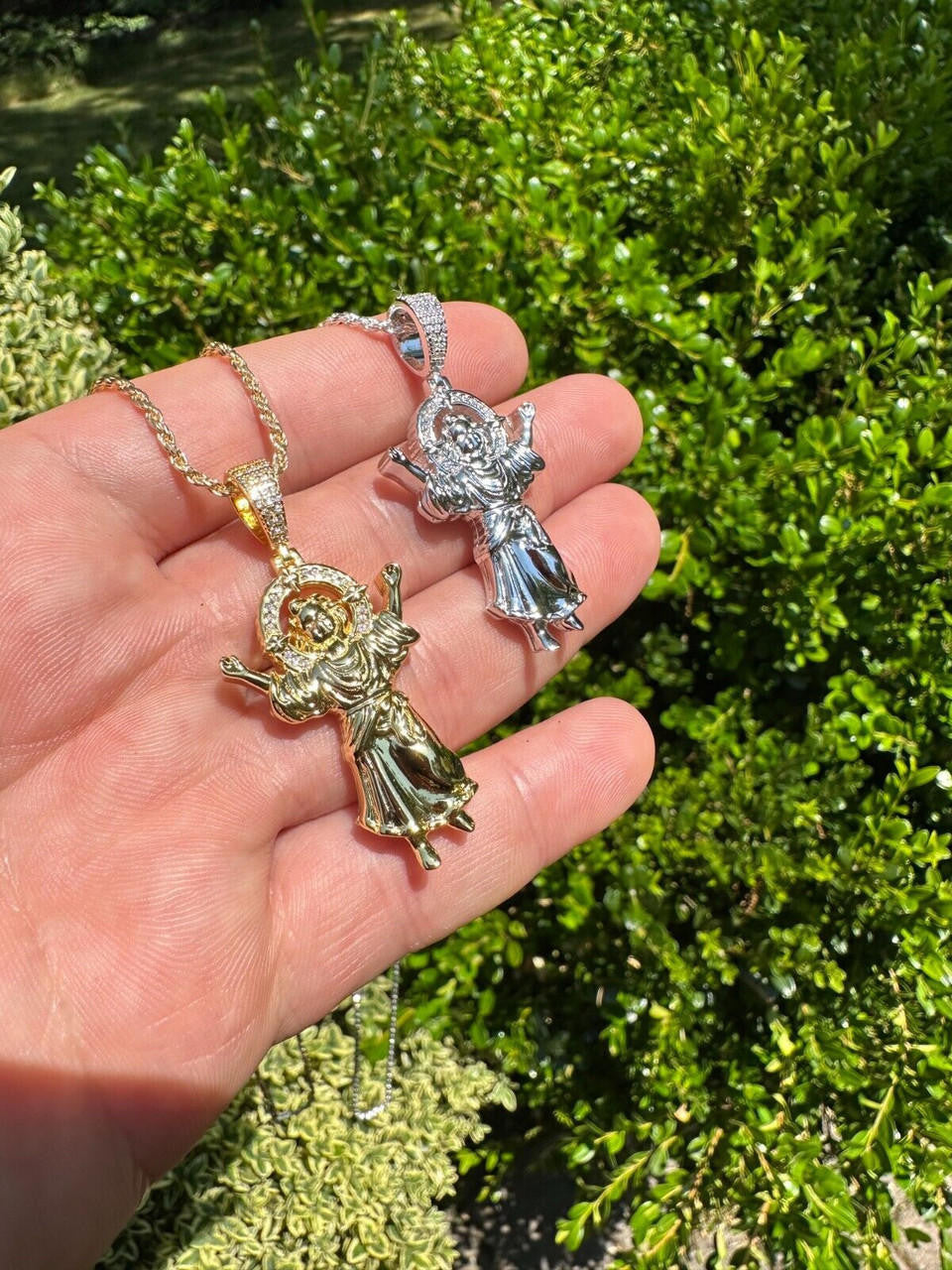 MOISSANITE Santo Niño de Atocha Baby Jesus Pendant - 14k Gold Vermeil Or 925 Silver - Medium 2"