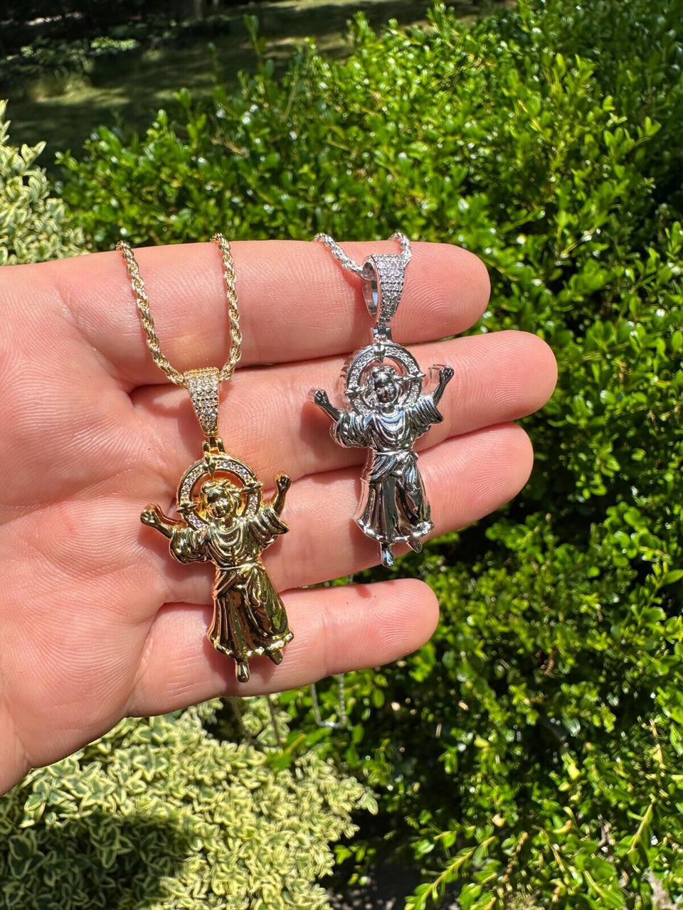 MOISSANITE Santo Niño de Atocha Baby Jesus Pendant - 14k Gold Vermeil Or 925 Silver - Medium 2"