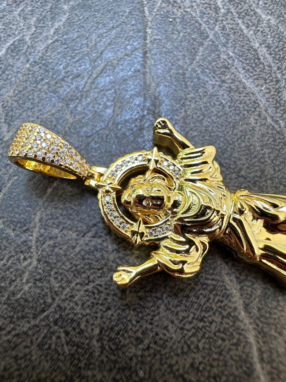 MOISSANITE Santo Niño de Atocha Baby Jesus Pendant - 14k Gold Vermeil Or 925 Silver - Medium 2"