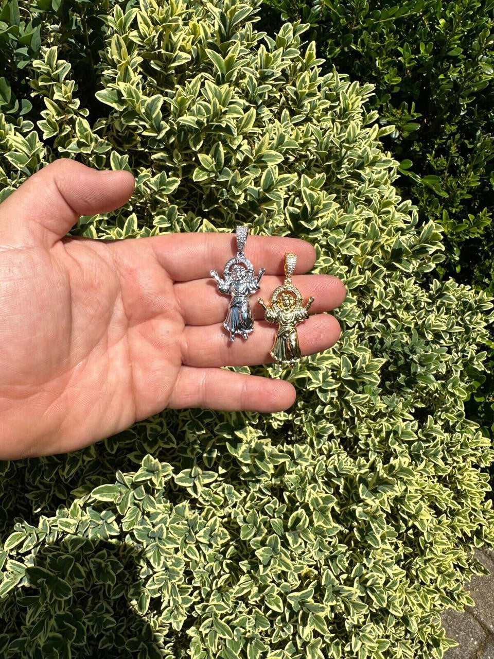 MOISSANITE Santo Niño de Atocha Baby Jesus Pendant - 14k Gold Vermeil Or 925 Silver - Medium 2"