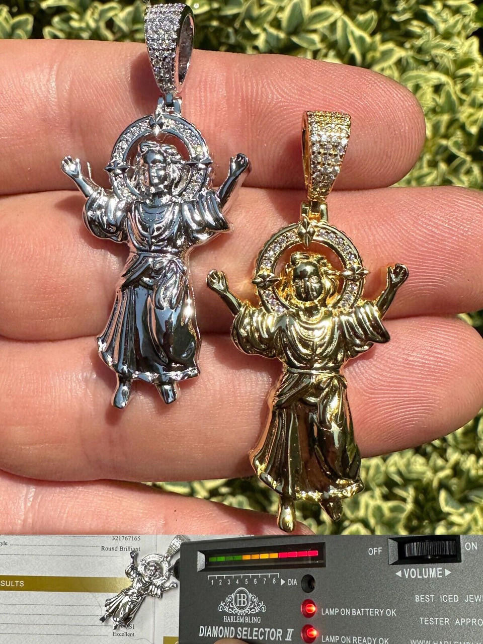 MOISSANITE Santo Niño de Atocha Baby Jesus Pendant - 14k Gold Vermeil Or 925 Silver - Medium 2"