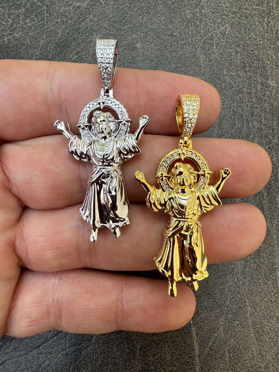 MOISSANITE Santo Niño de Atocha Baby Jesus Pendant - 14k Gold Vermeil Or 925 Silver - Medium 2"
