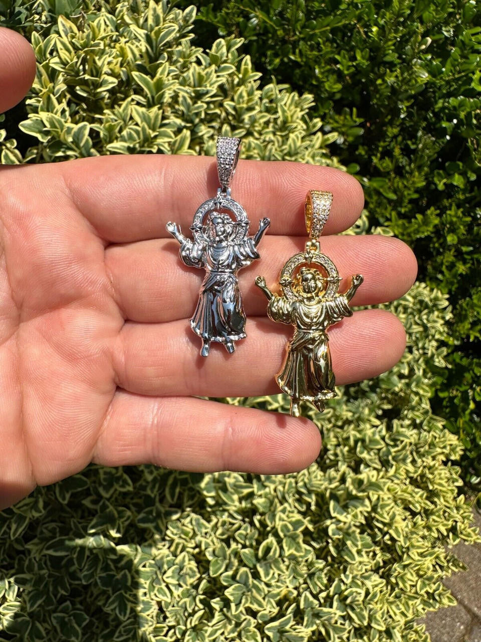 MOISSANITE Santo Niño de Atocha Baby Jesus Pendant - 14k Gold Vermeil Or 925 Silver - Medium 2"