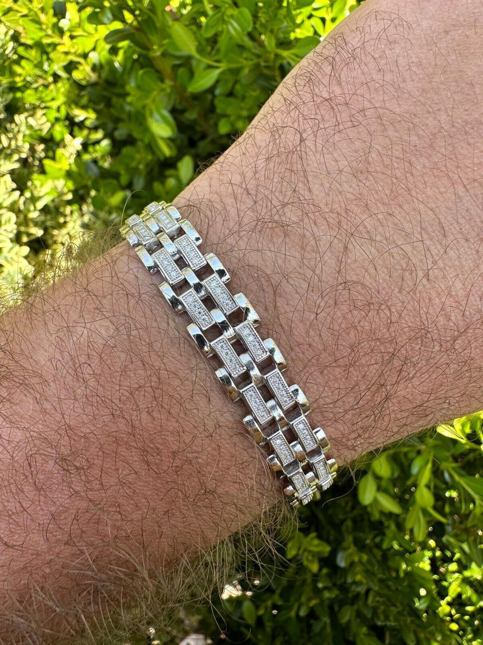 MOISSANITE Custom Presidential Link Bracelet Iced Out - 925 Silver - 10.5mm - 7"-8.5"