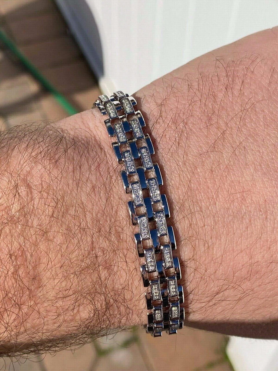 MOISSANITE Custom Presidential Link Bracelet Iced Out - 925 Silver - 10.5mm - 7"-8.5"