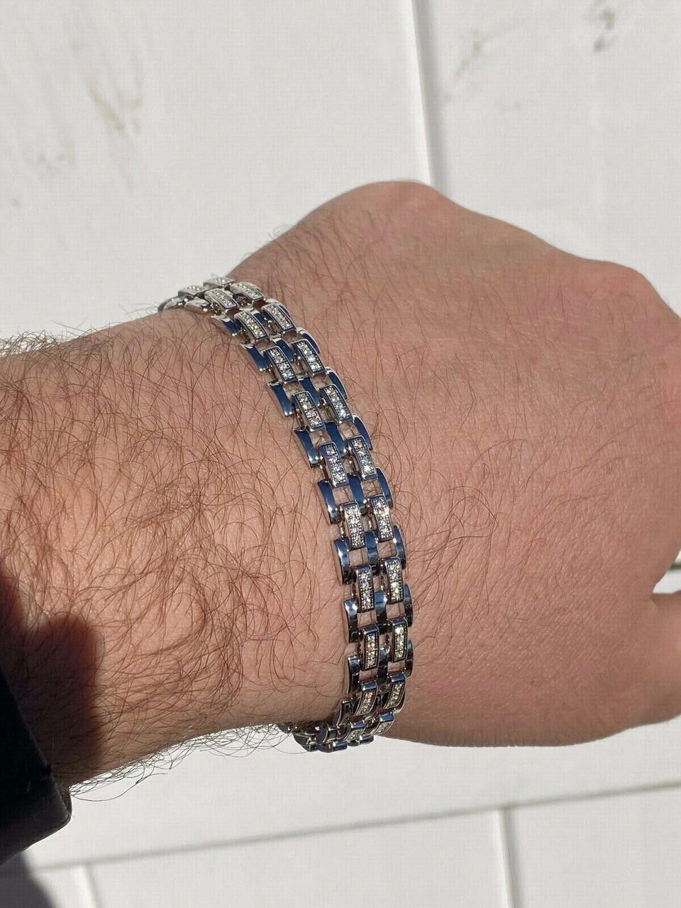 MOISSANITE Custom Presidential Link Bracelet Iced Out - 925 Silver - 10.5mm - 7"-8.5"