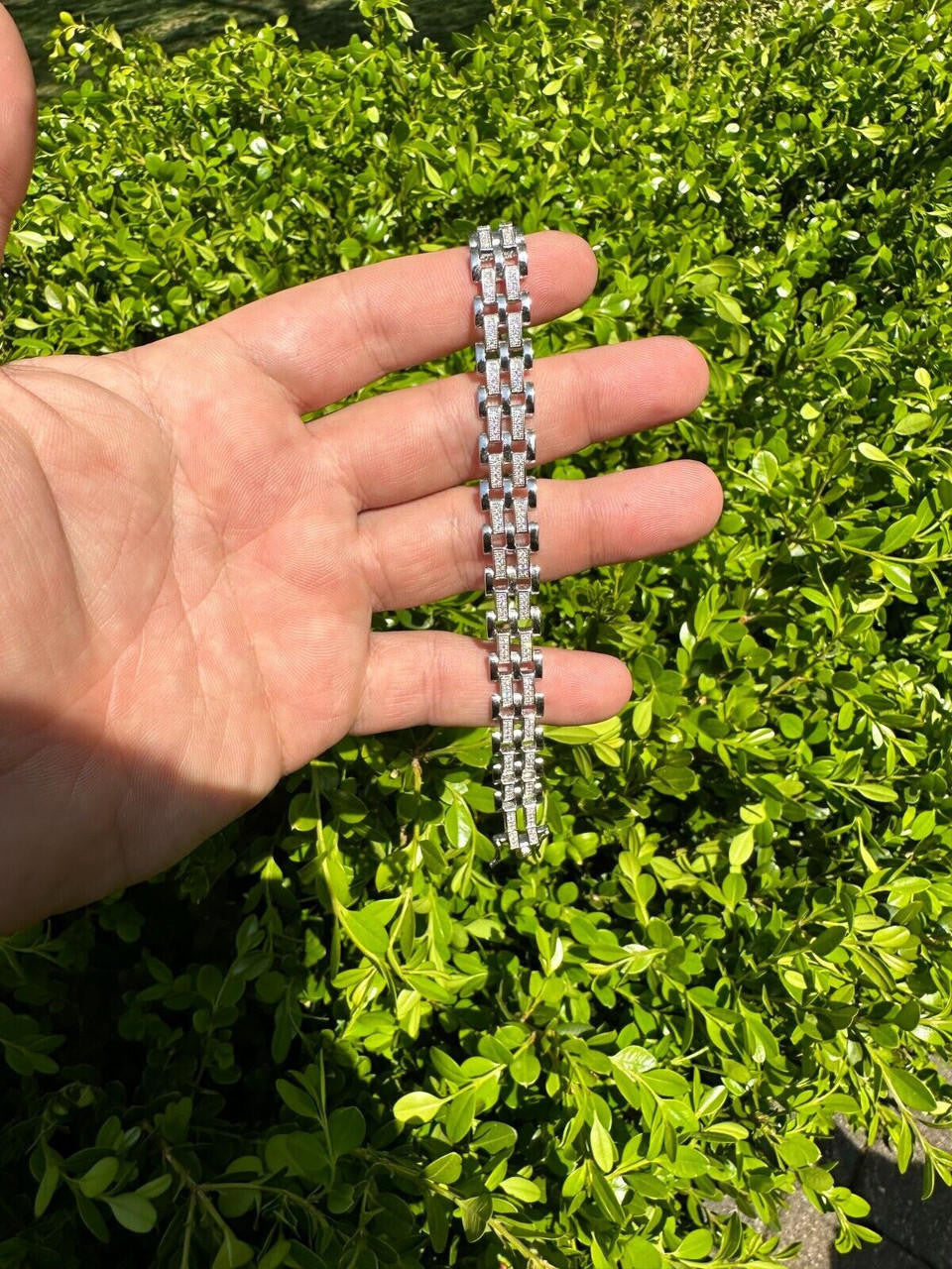 MOISSANITE Custom Presidential Link Bracelet Iced Out - 925 Silver - 10.5mm - 7"-8.5"