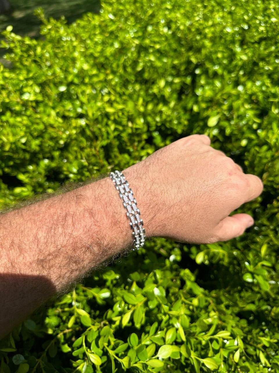 MOISSANITE Custom Presidential Link Bracelet Iced Out - 925 Silver - 10.5mm - 7"-8.5"