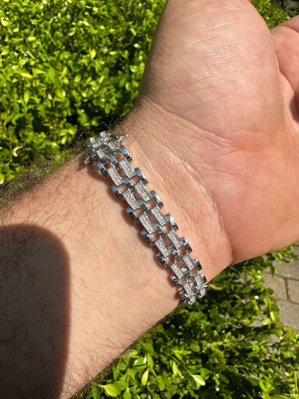 MOISSANITE Custom Presidential Link Bracelet Iced Out - 925 Silver - 10.5mm - 7"-8.5"