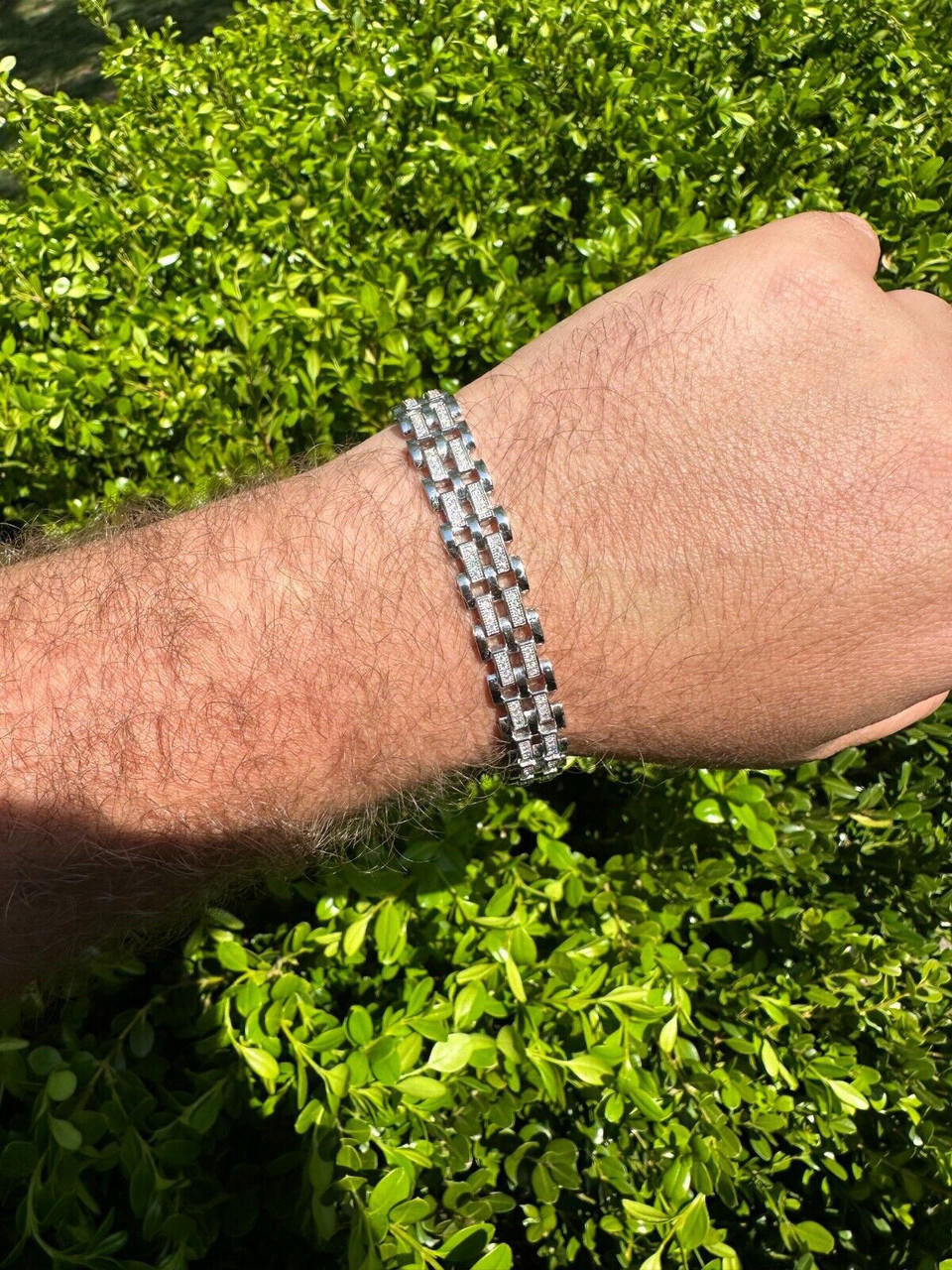 MOISSANITE Custom Presidential Link Bracelet Iced Out - 925 Silver - 10.5mm - 7"-8.5"