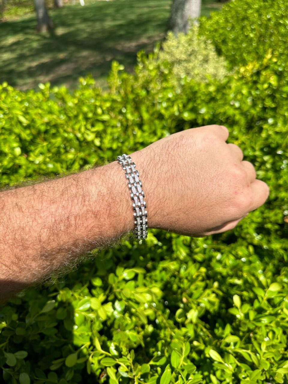 MOISSANITE Custom Presidential Link Bracelet Iced Out - 925 Silver - 10.5mm - 7"-8.5"