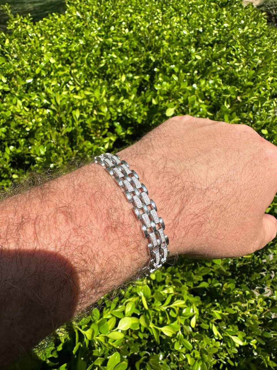 MOISSANITE Custom Presidential Link Bracelet Iced Out - 925 Silver - 10.5mm - 7"-8.5"