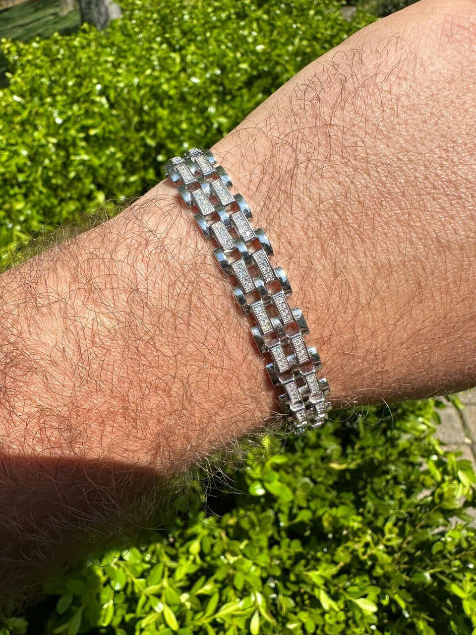 MOISSANITE Custom Presidential Link Bracelet Iced Out - 925 Silver - 10.5mm - 7"-8.5"