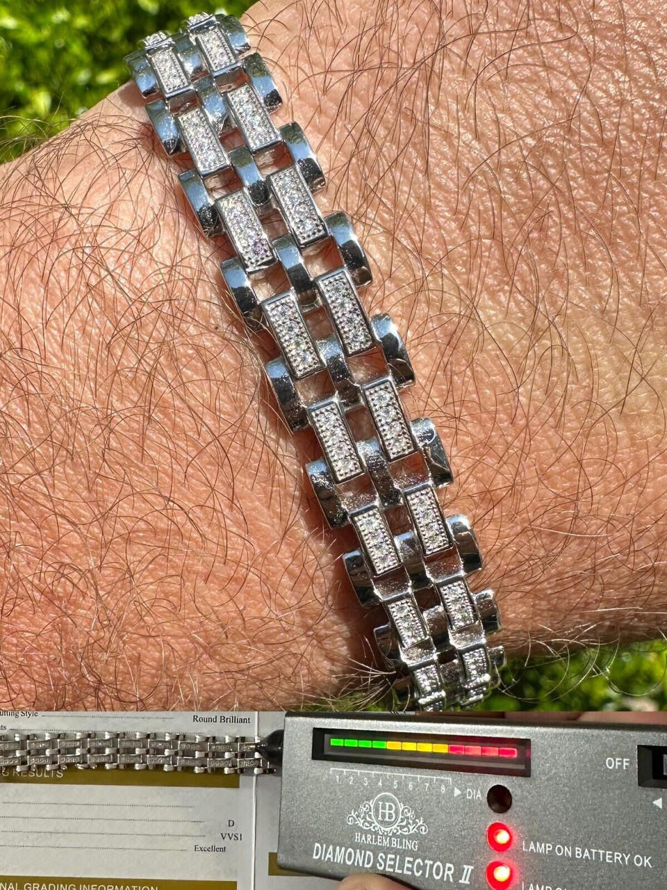 MOISSANITE Custom Presidential Link Bracelet Iced Out - 925 Silver - 10.5mm - 7"-8.5"
