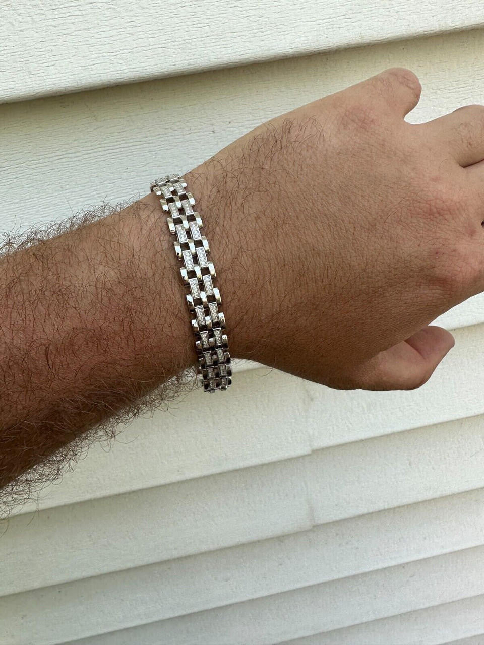 MOISSANITE Custom Presidential Link Bracelet Iced Out - 925 Silver - 10.5mm - 7"-8.5"