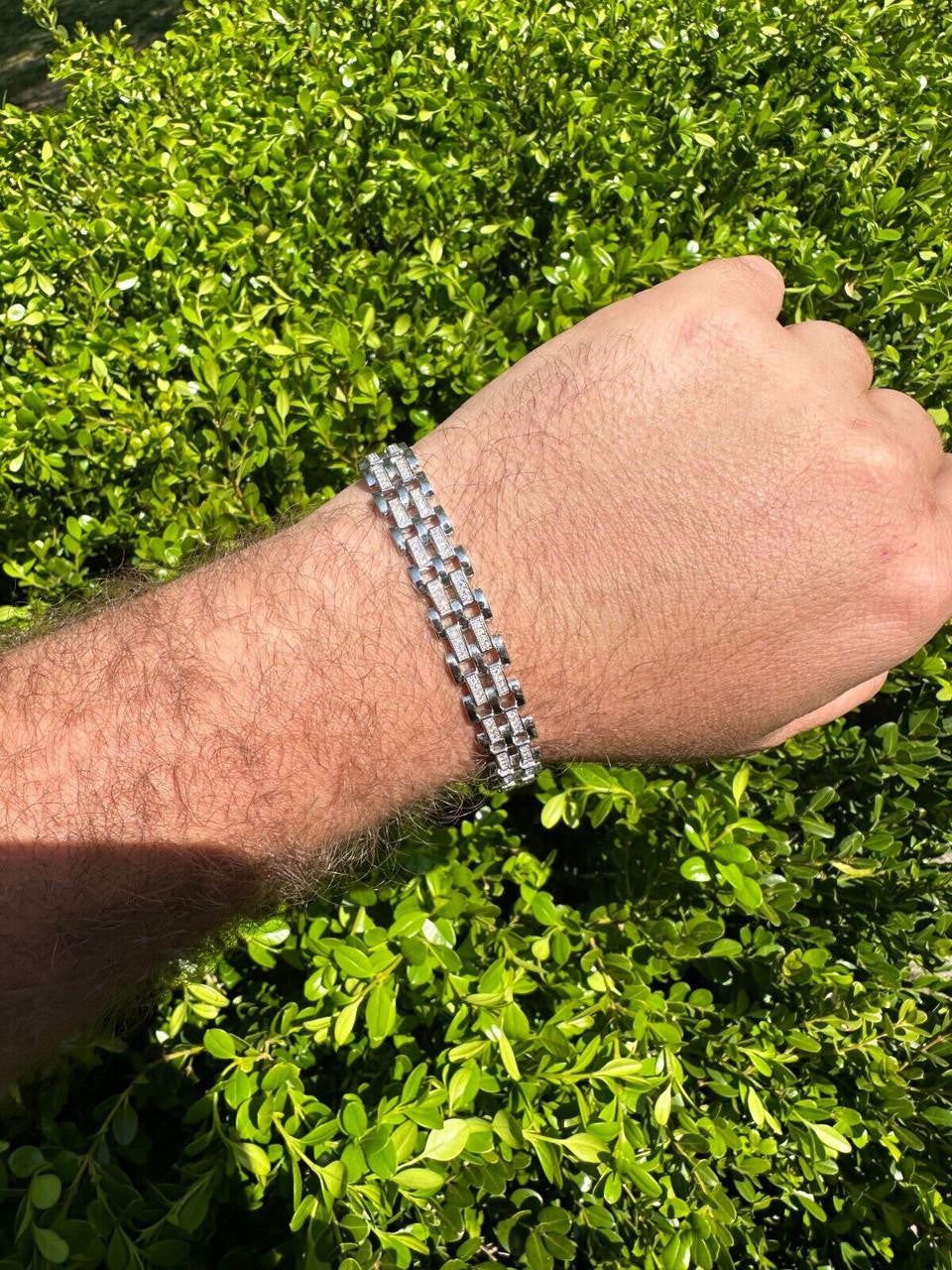 MOISSANITE Custom Presidential Link Bracelet Iced Out - 925 Silver - 10.5mm - 7"-8.5"