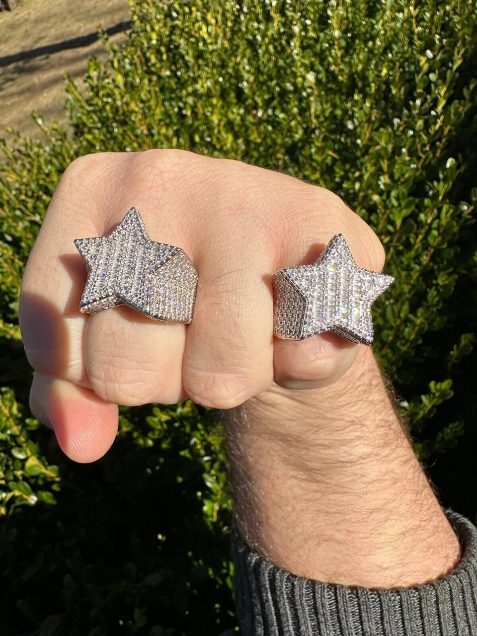 MOISSANITE Baguette Rap Star Ring - 925 Silver