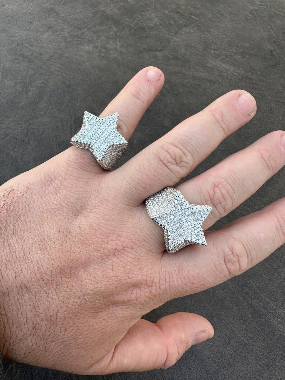 MOISSANITE Baguette Rap Star Ring - 925 Silver