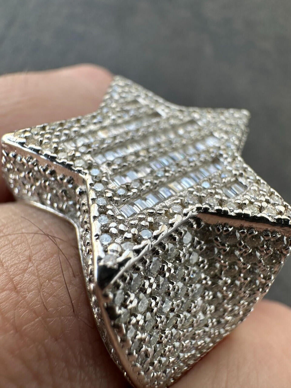 MOISSANITE Baguette Rap Star Ring - 925 Silver