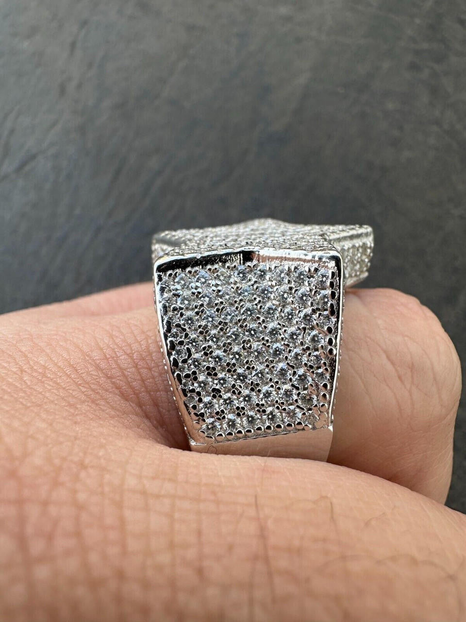 Baguette Rap Star Ring - 925 Silver - CZ Stones