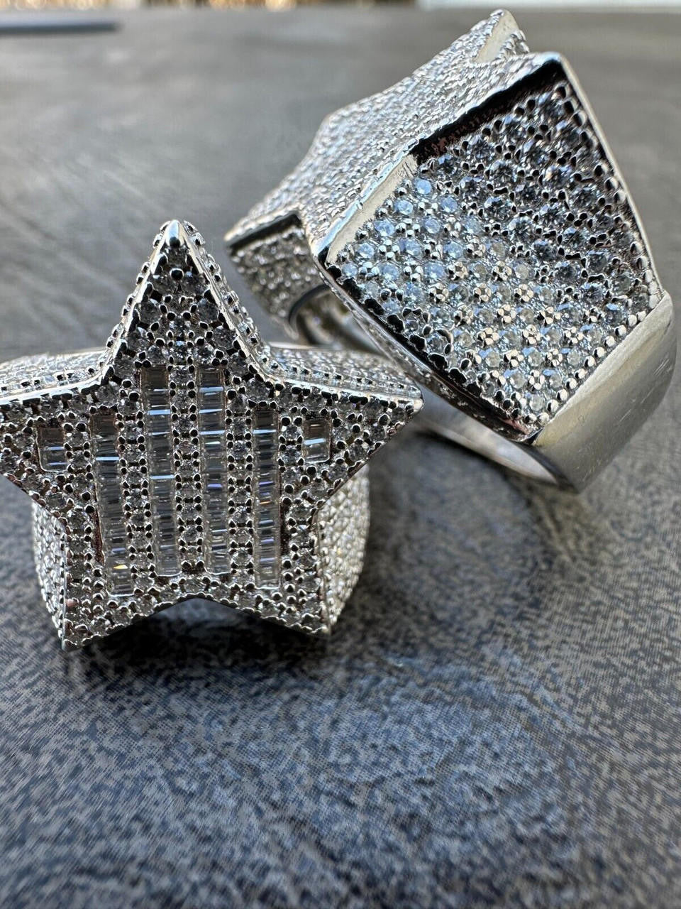 Baguette Rap Star Ring - 925 Silver - CZ Stones