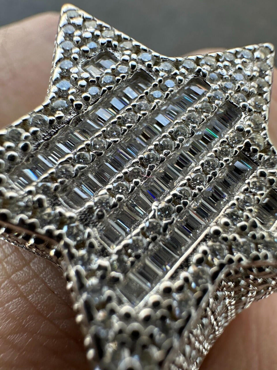 Baguette Rap Star Ring - 925 Silver - CZ Stones