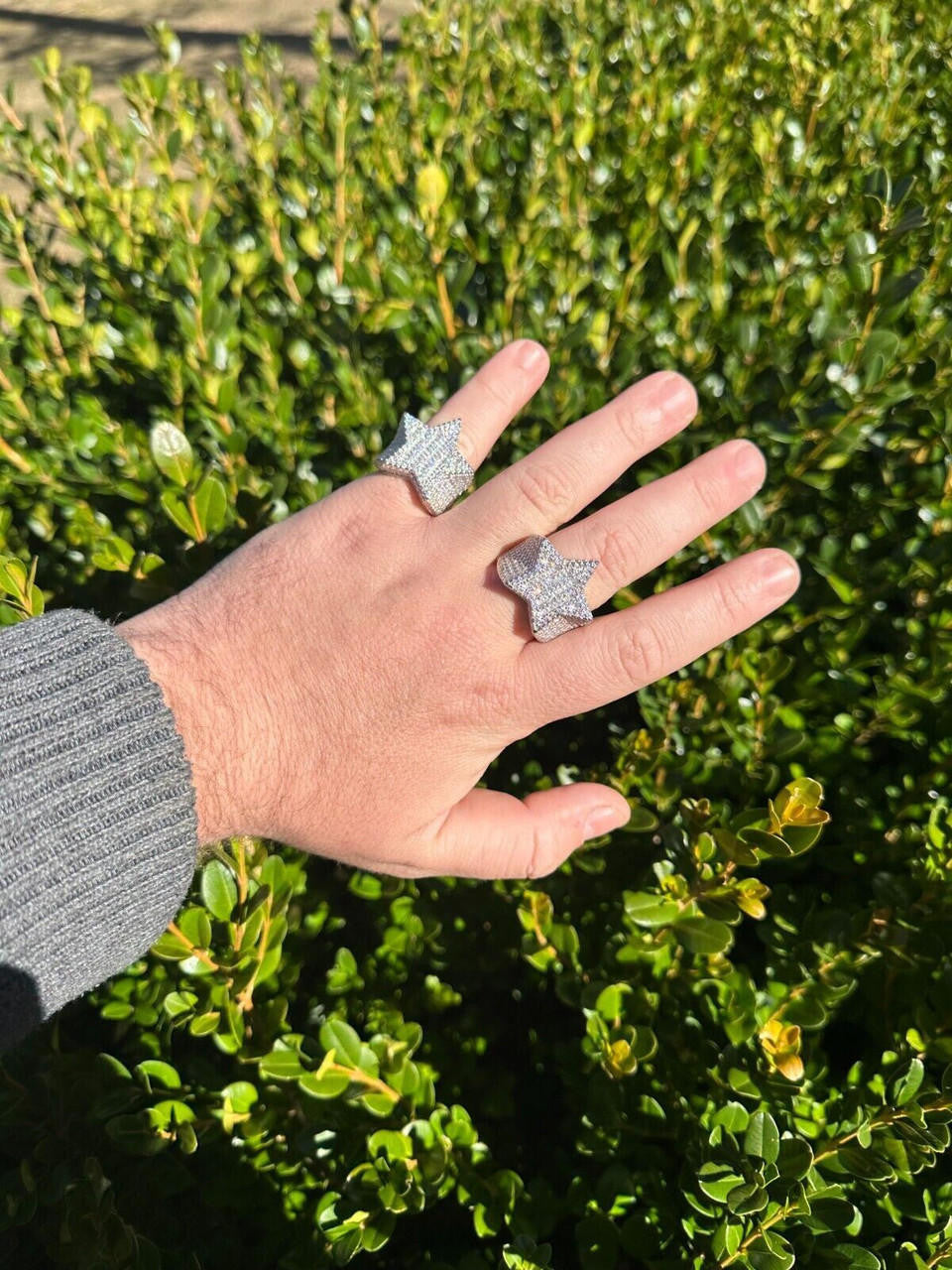 Baguette Rap Star Ring - 925 Silver - CZ Stones