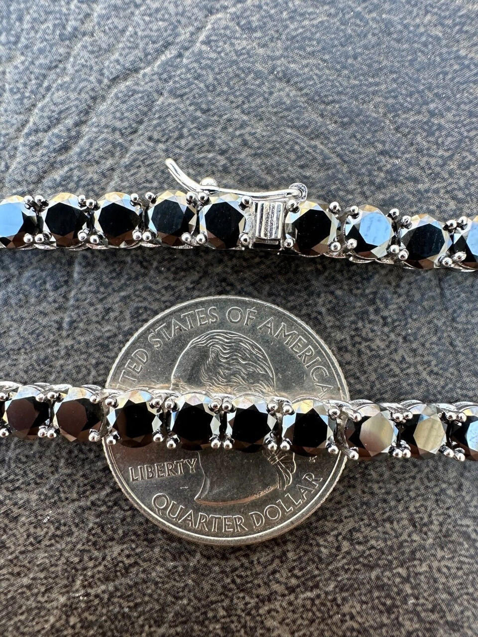 Real Black MOISSANITE 5mm Tennis Chain 925 Silver Iced Necklace Pass Tester