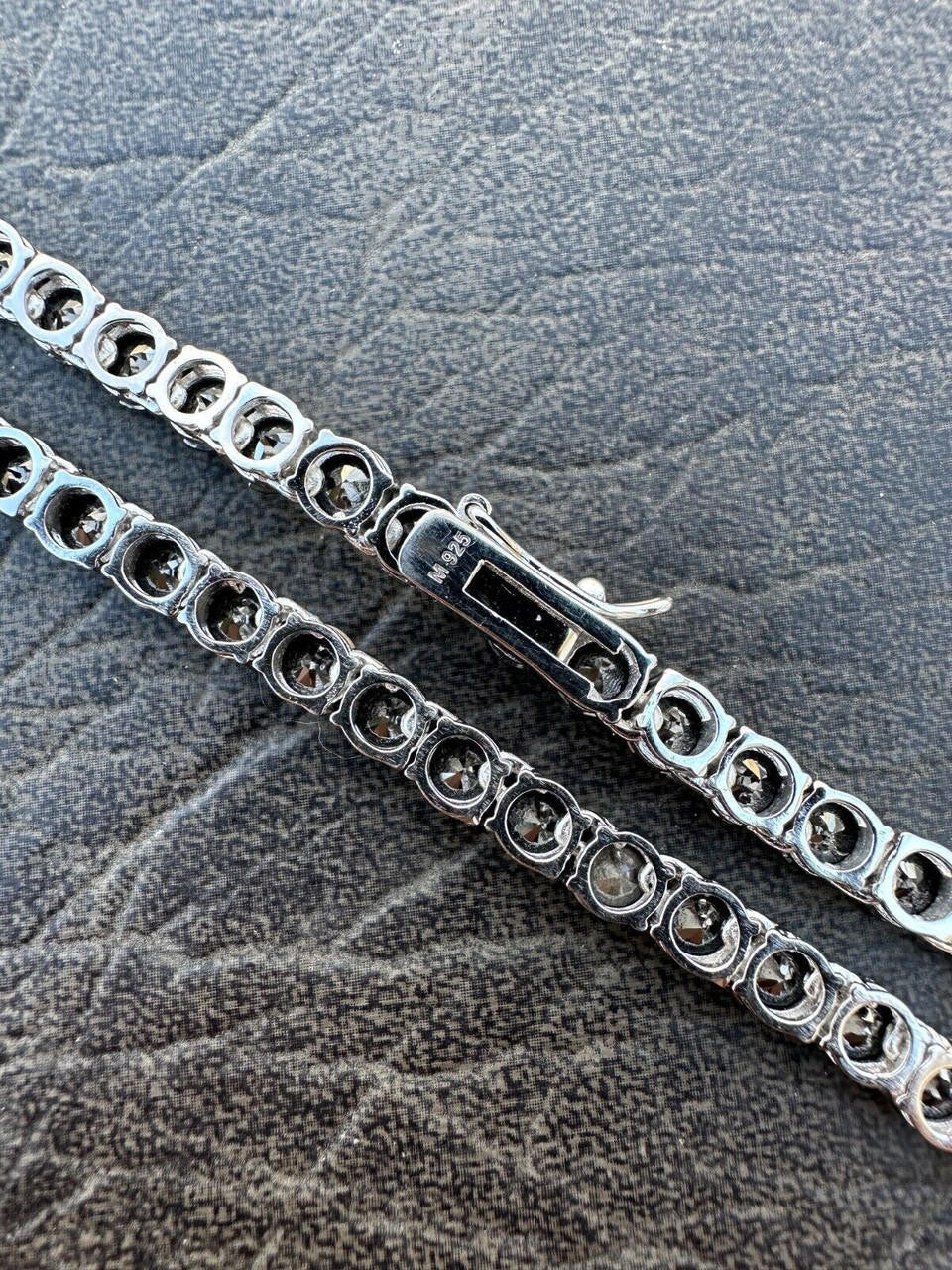 Real Black MOISSANITE 5mm Tennis Chain 925 Silver Iced Necklace Pass Tester