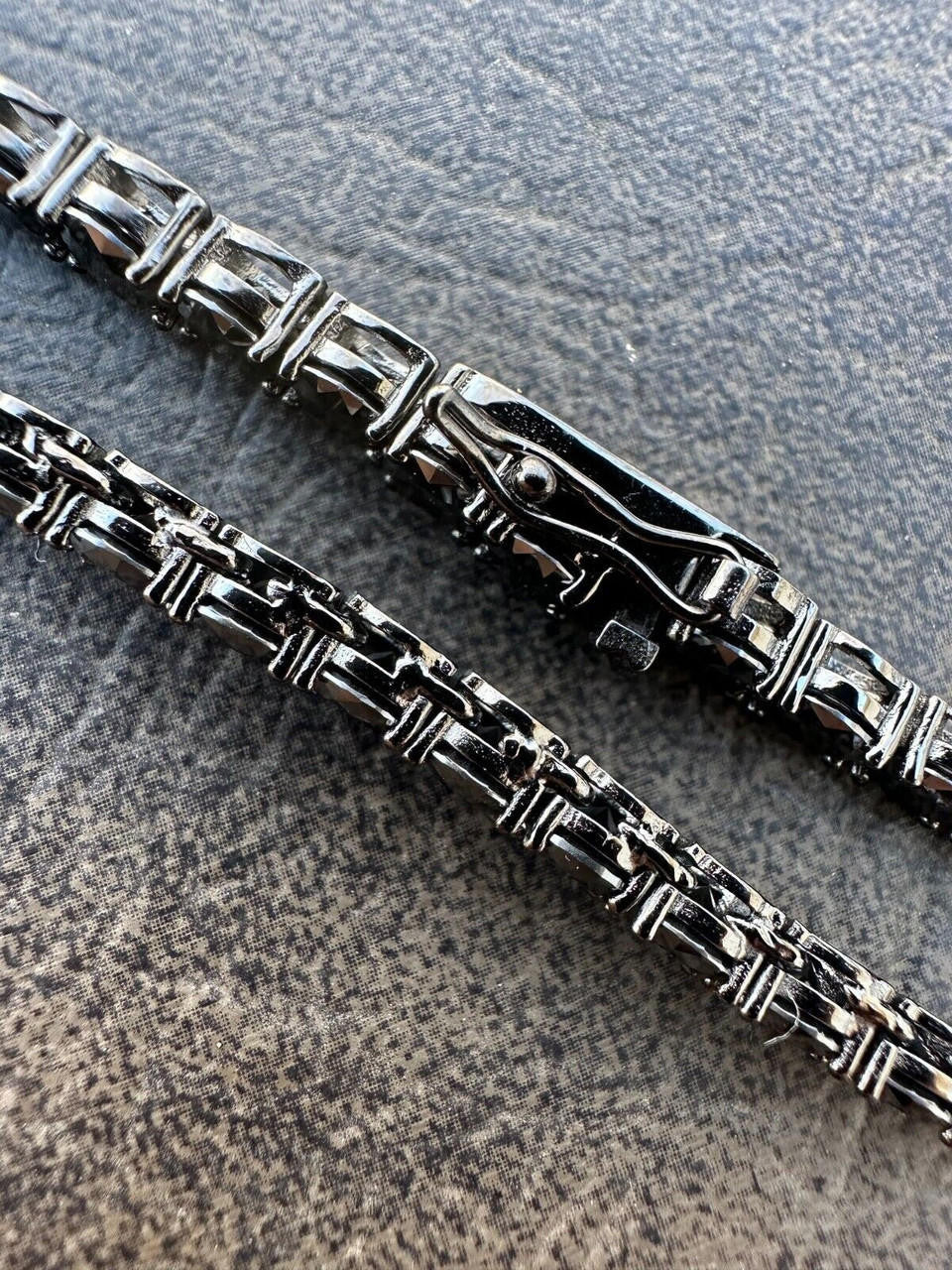 Black MOISSANITE Tennis Chain Necklace Iced Out - Black Rhodium Over 925 Silver - 5mm - 16"-28"