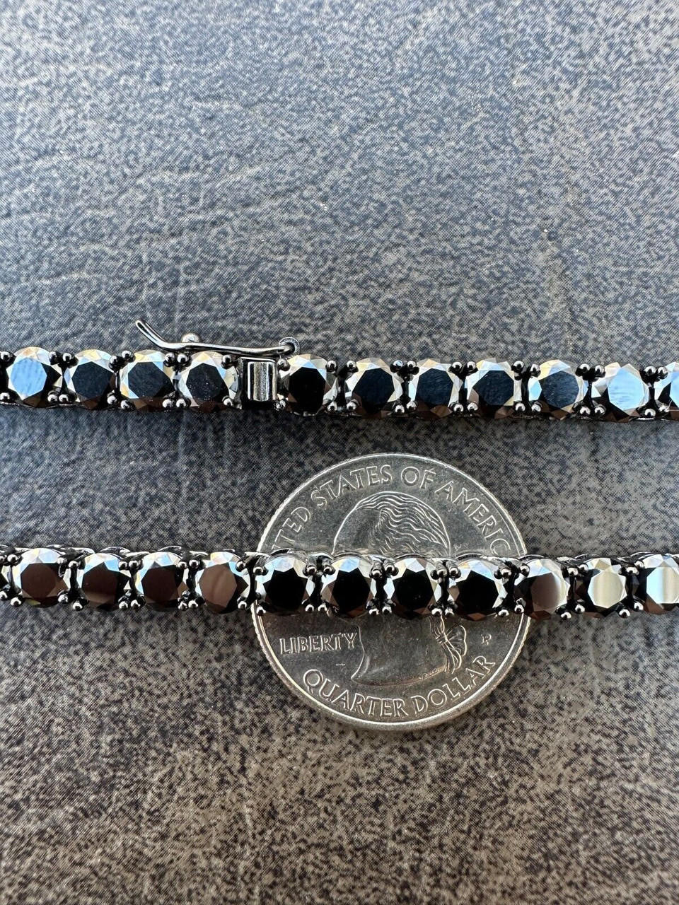 Black MOISSANITE Tennis Chain Necklace Iced Out - Black Rhodium Over 925 Silver - 5mm - 16"-28"